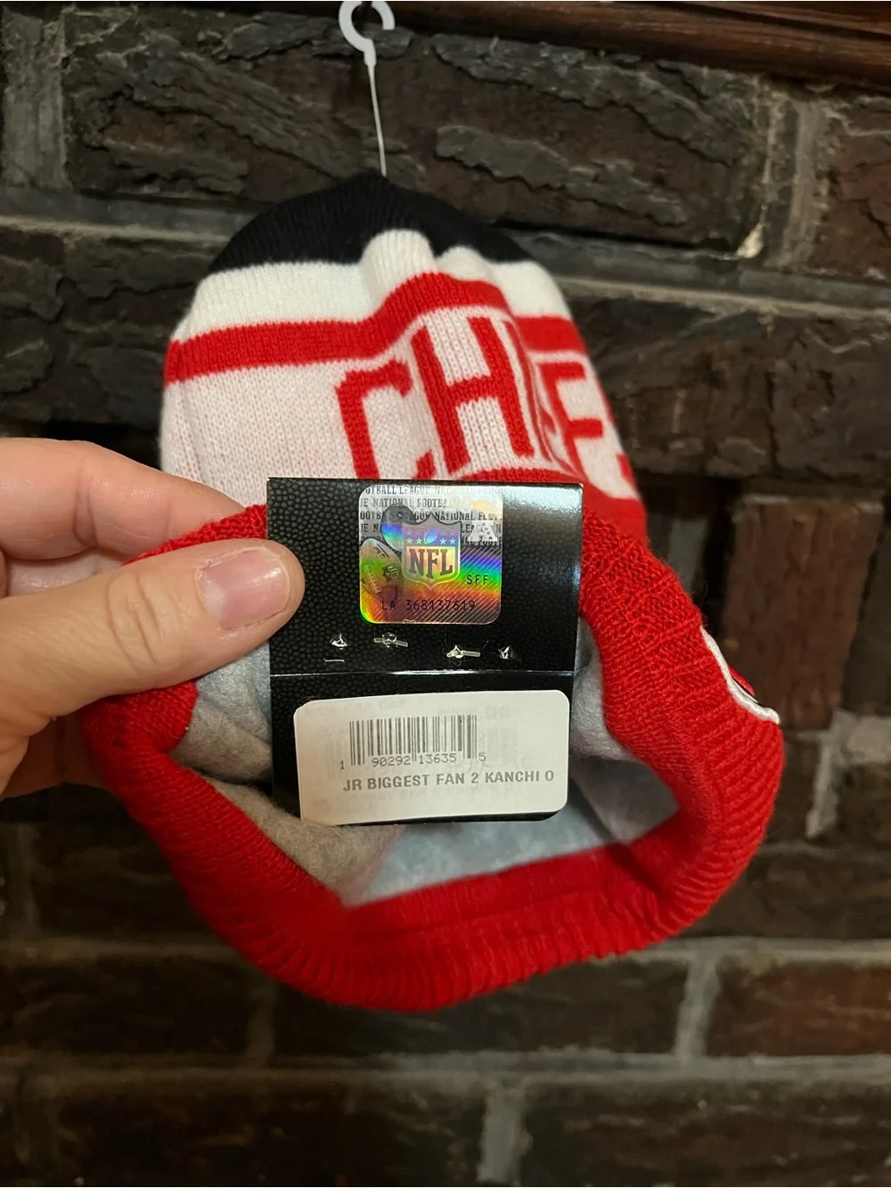 NFL Kansas City Chiefs Red Black and White Knit Cuffed Beanie